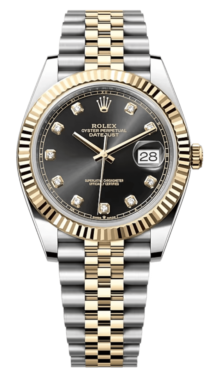 Rolex Datejust 41 Yellow Rolesor Bright Black Diamond Fluted Jubilee Men's Watch photo 1