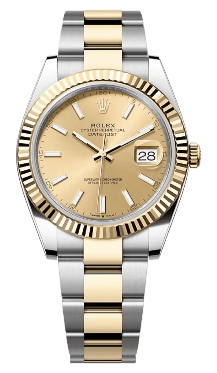 Rolex Datejust 41 Yellow Rolesor Champagne Dial Fluted Oyster Men's Watch photo 1