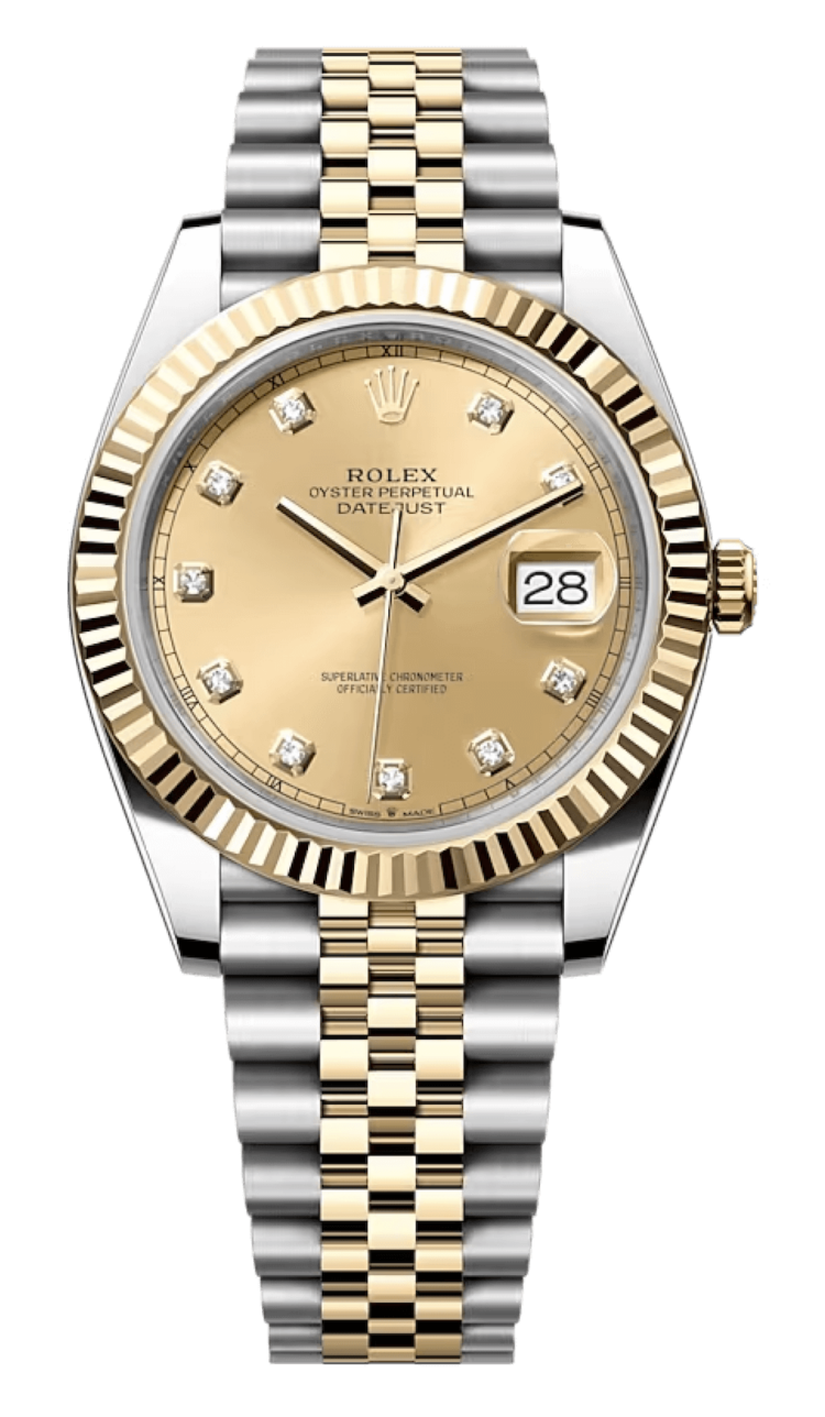 Rolex Datejust 41 Yellow Rolesor Champagne Diamond Fluted Jubilee Men's Watch photo 1