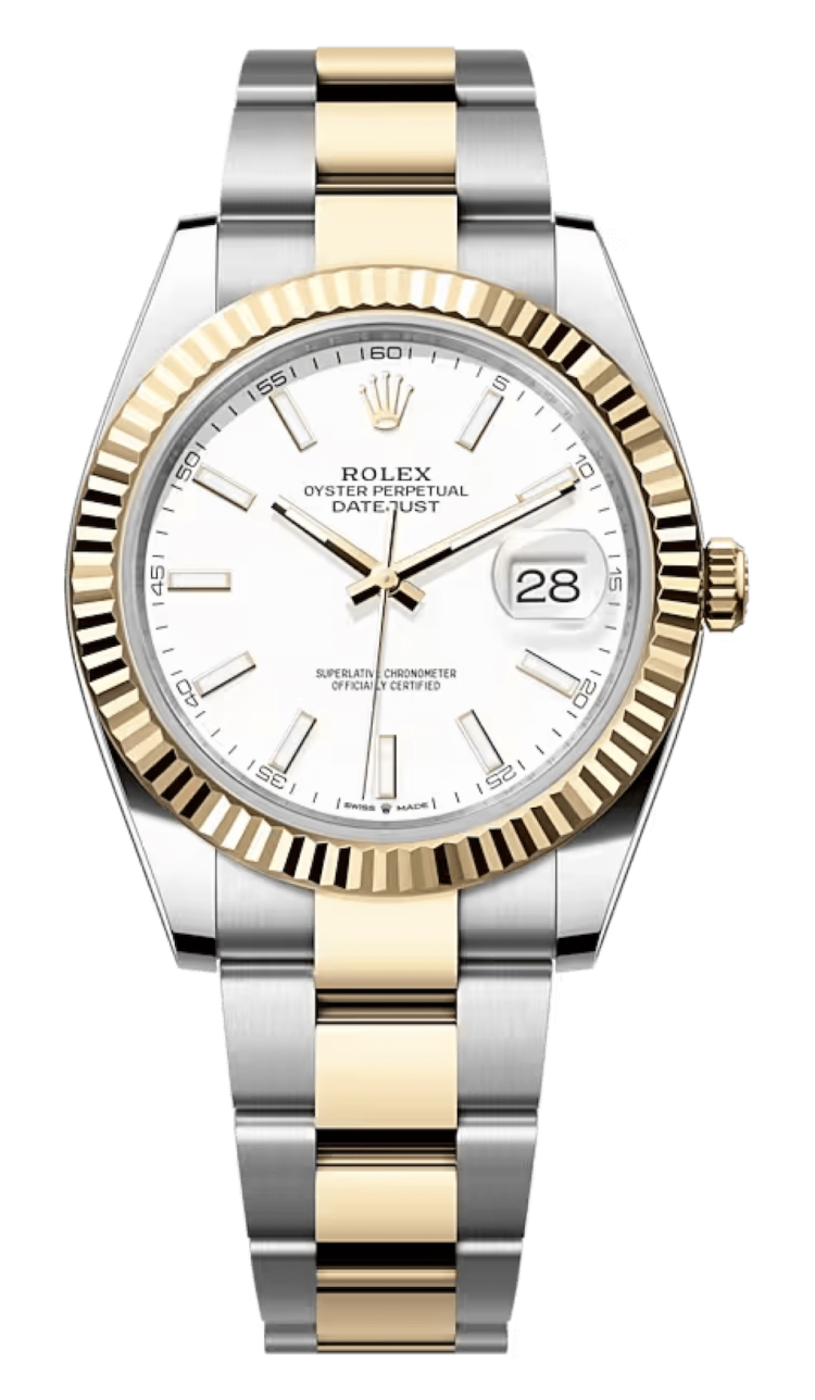 Rolex Datejust 41 Yellow Rolesor White Dial Fluted Oyster Men's Watch photo 1