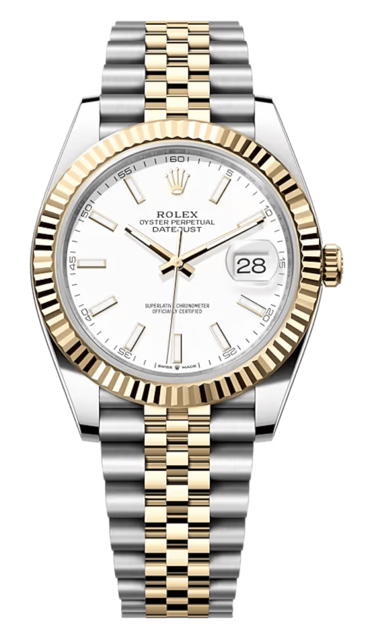 Rolex Datejust 41 Yellow Rolesor Fluted White Dial Jubilee Men's Watch photo 1