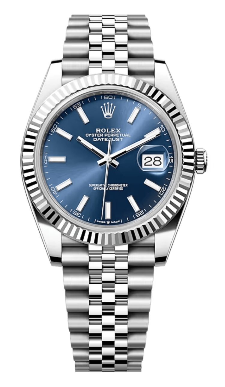 Rolex Datejust 41 White Rolesor Bright Blue Jubilee Men's Watch photo 1