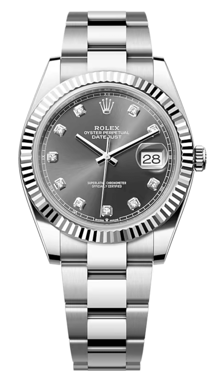 Rolex Datejust 41 White Rolesor Slate Diamond-Set Oyster Men's Watch photo 1