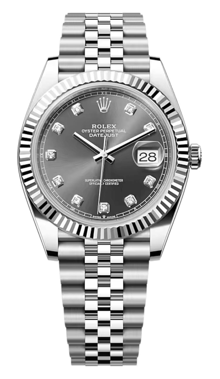 Rolex Datejust 41 White Rolesor Slate Diamond-Set Jubilee Men's Watch photo 1