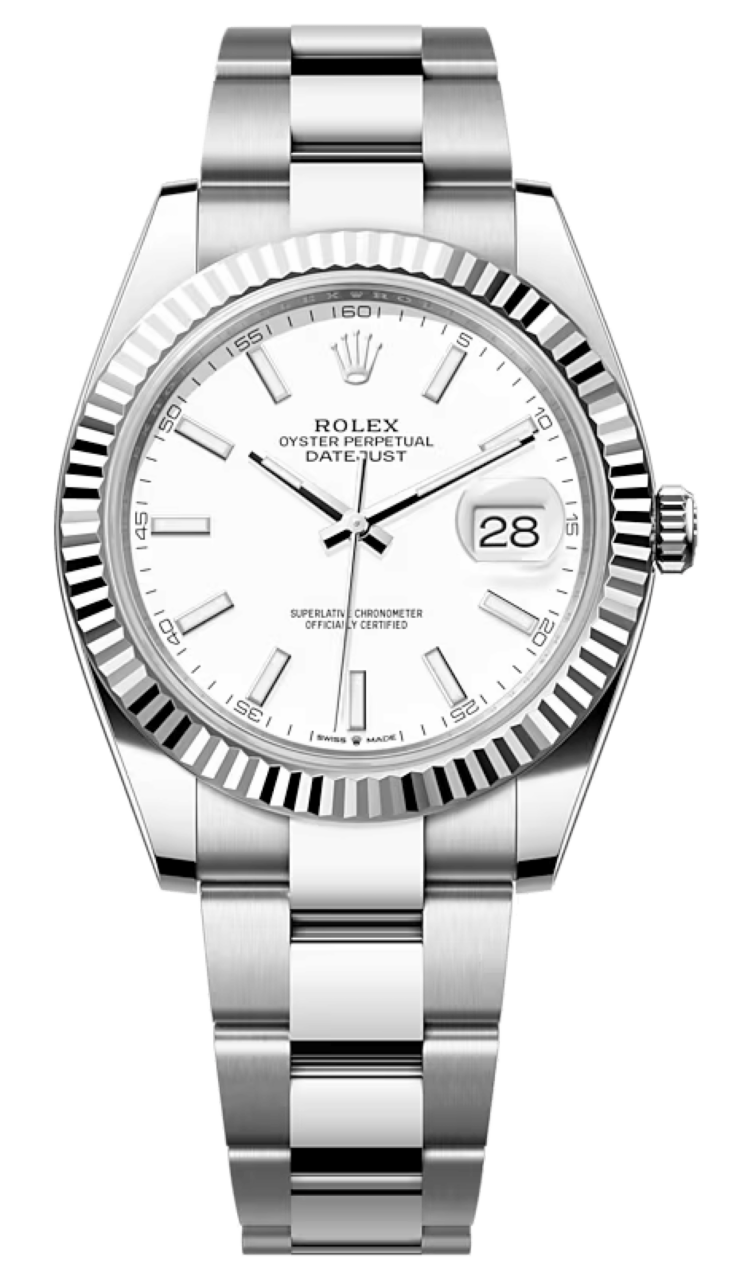 Rolex Datejust 41 White Lacquer Dial White Rolesor Oyster Men's Watch photo 1