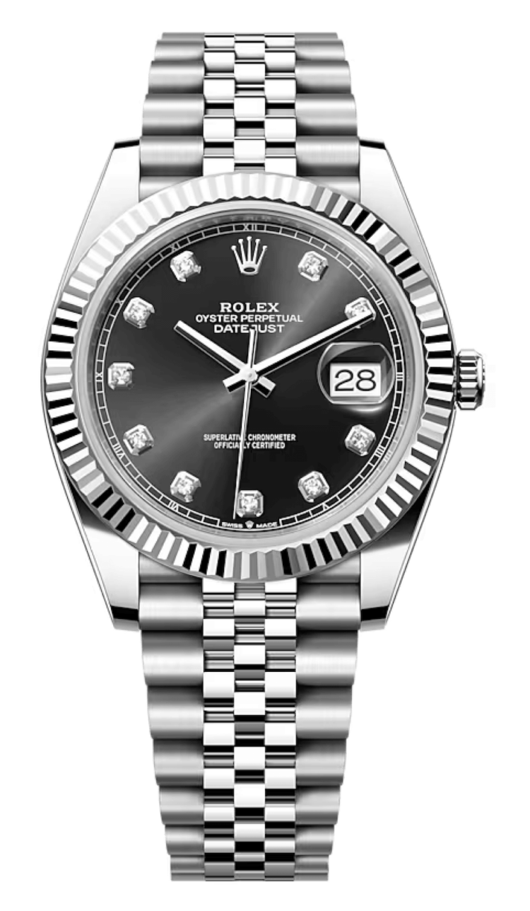 Rolex Datejust 41 White Rolesor Bright Black Diamond-Set Jubilee Men's Watch photo 1