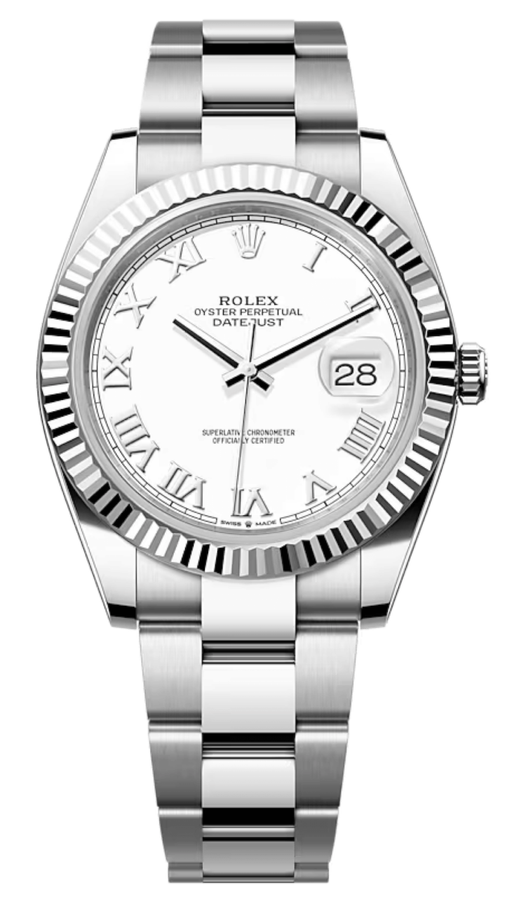 Rolex Datejust 41 White Lacquer Roman White Rolesor Oyster Men's Watch photo 1