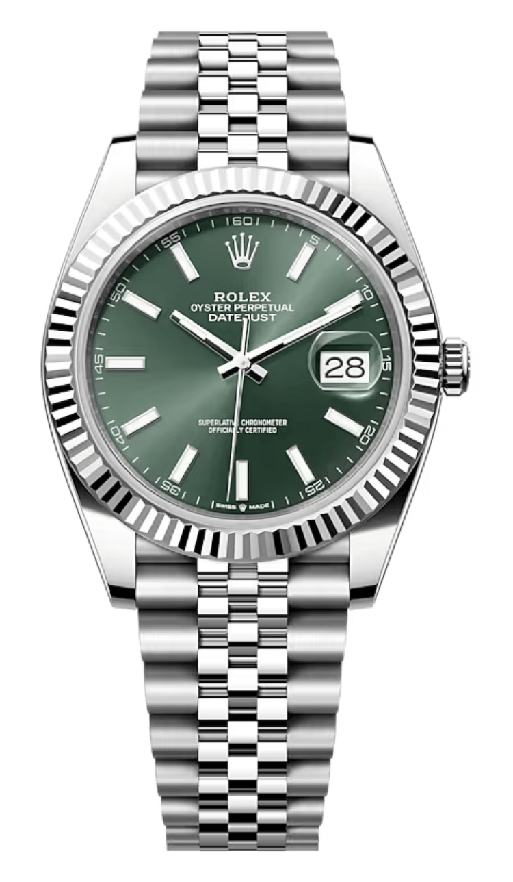 Rolex Datejust 41 White Rolesor Mint Green Jubilee Men's Watch photo 1