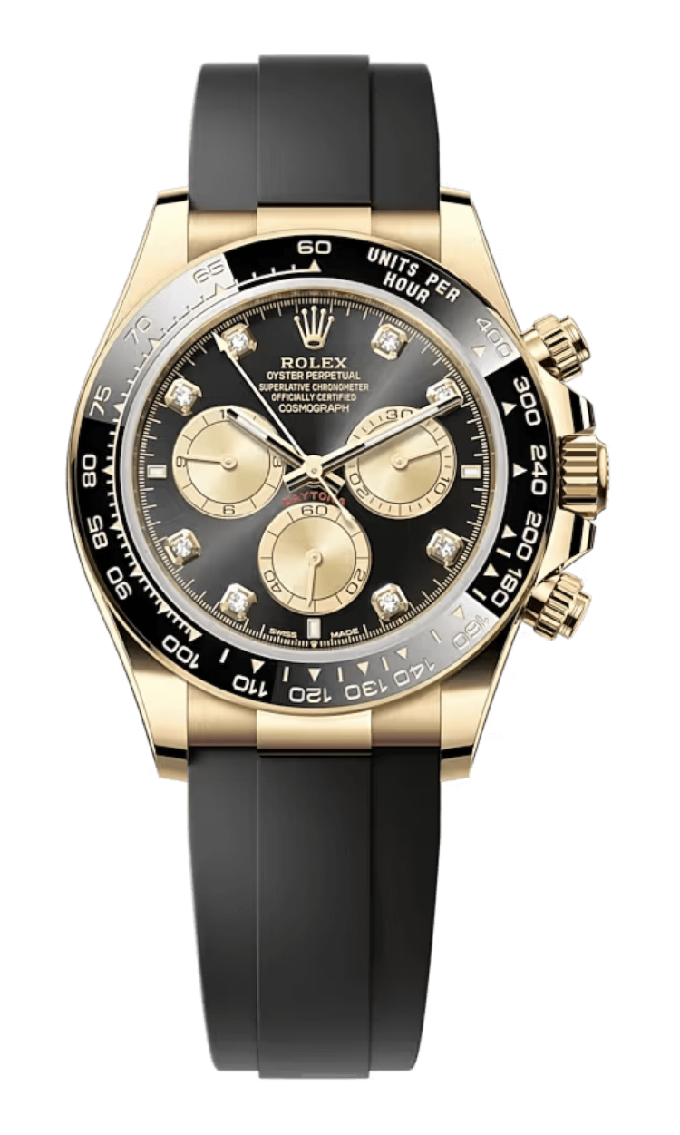 Rolex Cosmograph Daytona Black Yellow Gold Diamond Oysterflex Men's Watch photo 1