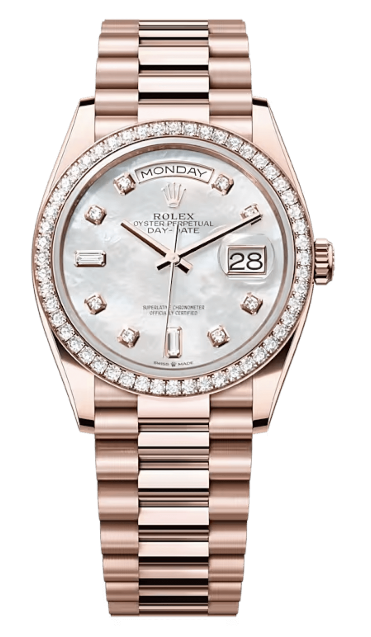 Rolex Day-Date 36 Everose Gold Diamond President Mother-of-Pearl Unisex Watch photo 1