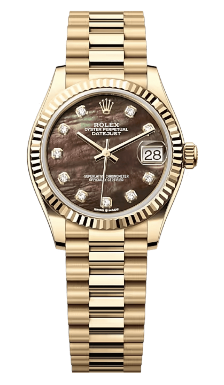 Rolex Datejust 31 Yellow Gold Diamond-Set Black Mother-of-Pearl President Ladies Watch photo 1