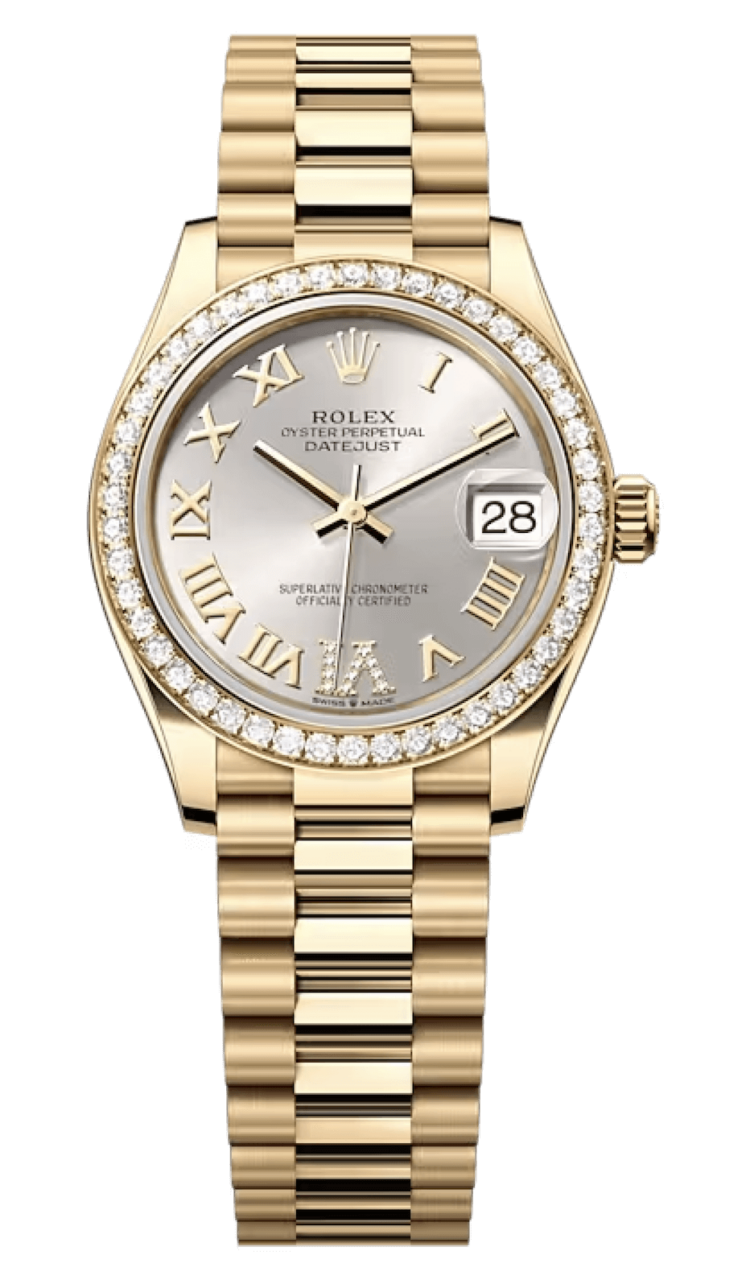 Rolex Datejust 31 Yellow Gold Diamond Silver Roman President Ladies Watch photo 1
