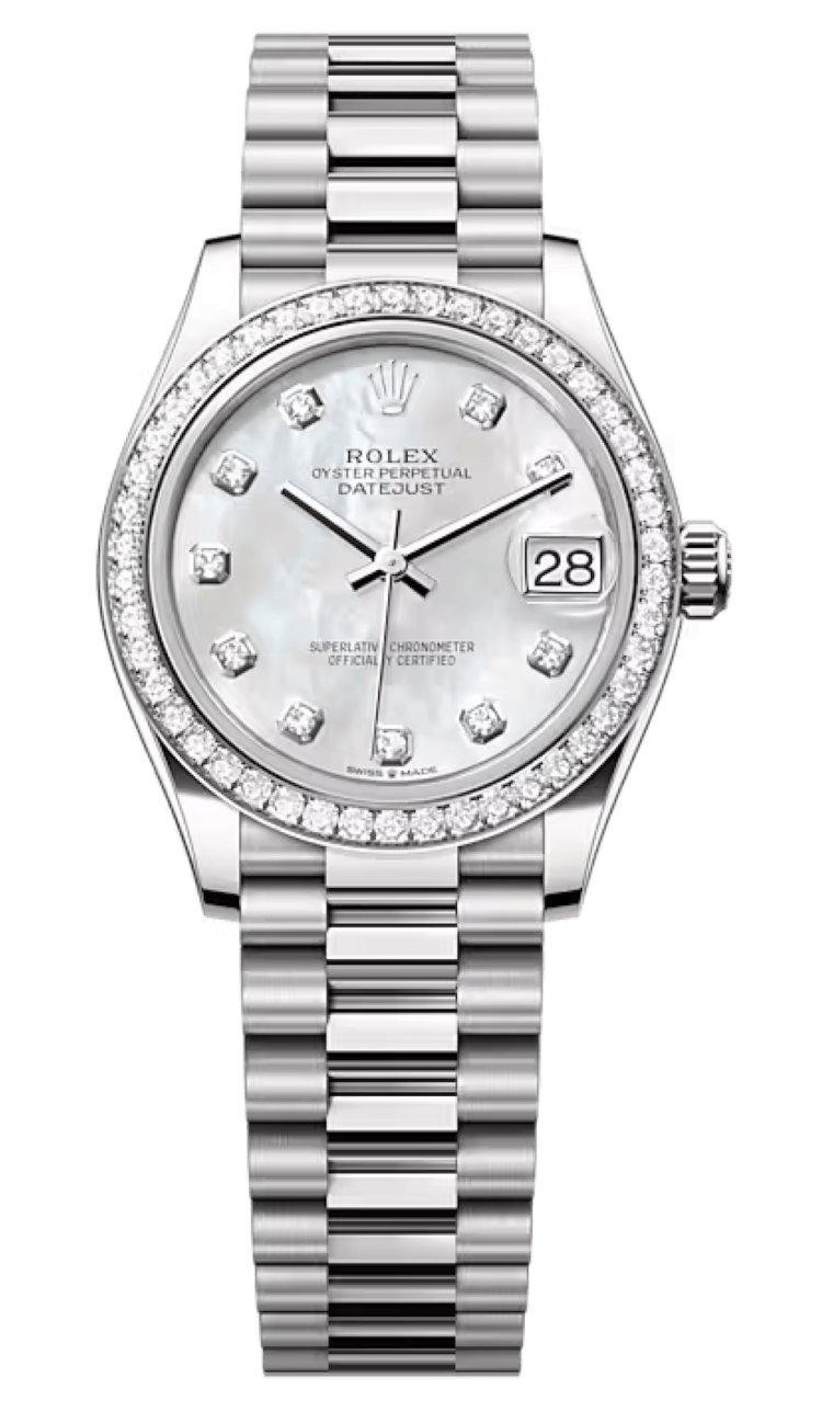Rolex Datejust 31 White Gold Diamond Mother-of-Pearl President Ladies Watch photo 1