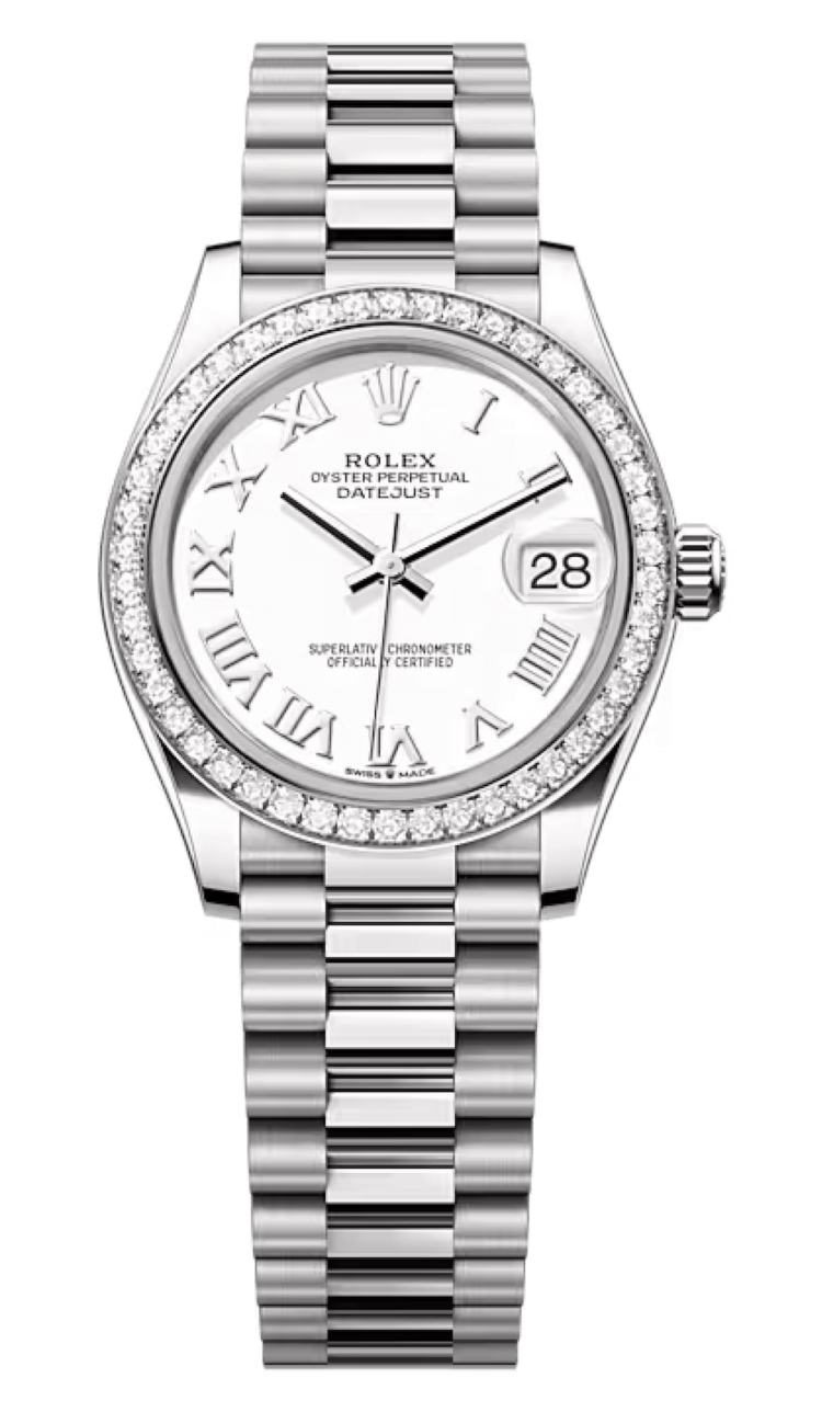Rolex Datejust 31 White Gold Diamond Bezel White Lacquer President Ladies Watch photo 1