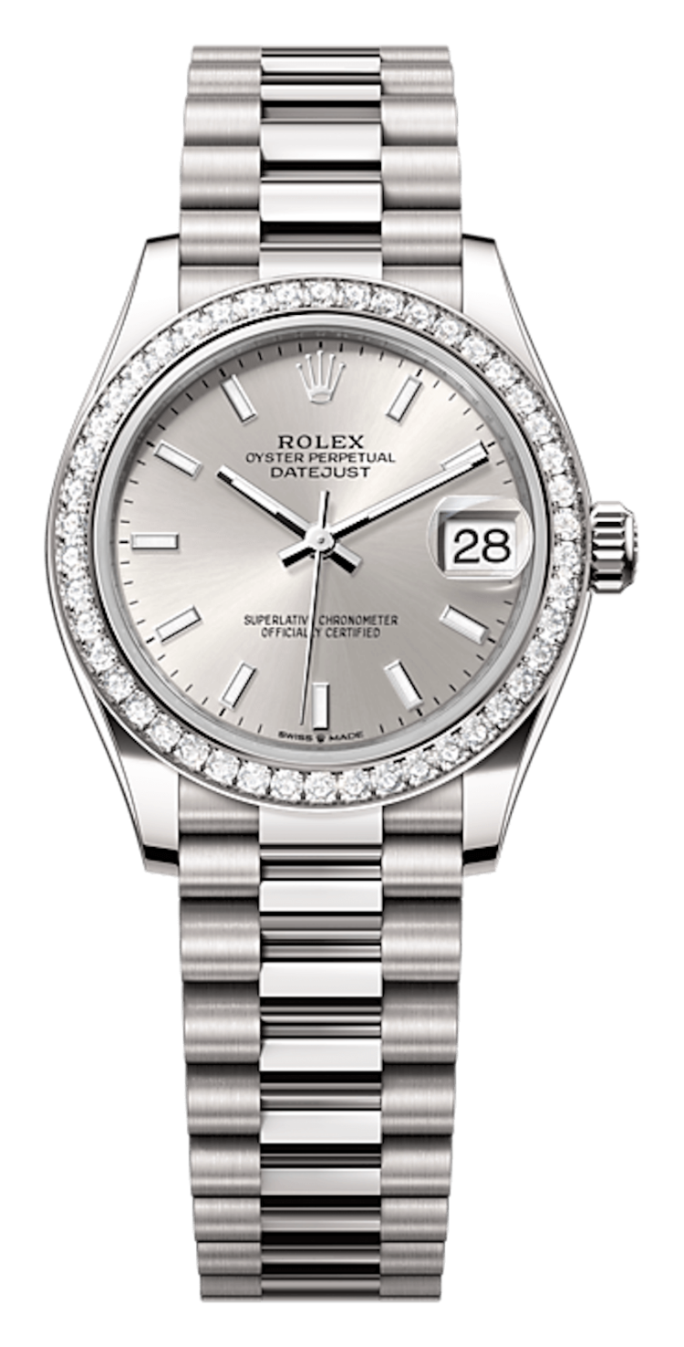 Rolex Datejust 31 White Gold Diamond Bezel Silver President Ladies Watch photo 1