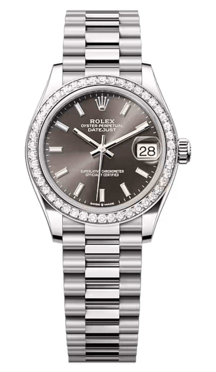 Rolex Datejust 31 White Gold Diamond Bezel Dark Grey President Ladies Watch photo 1