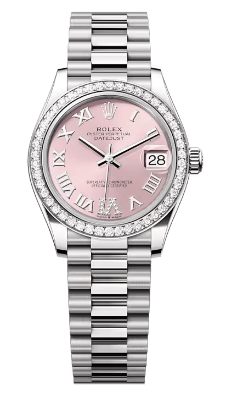 Rolex Datejust 31 White Gold Diamond-Set Pink President Ladies Watch photo 1