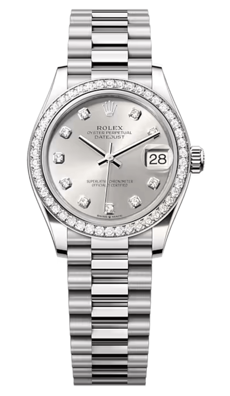 Rolex Datejust 31 White Gold Diamond Silver President Ladies Watch photo 1
