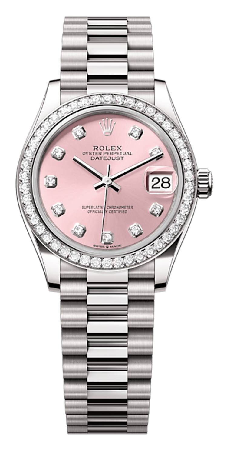 Rolex Datejust 31 White Gold Diamond Pink President Ladies Watch photo 1