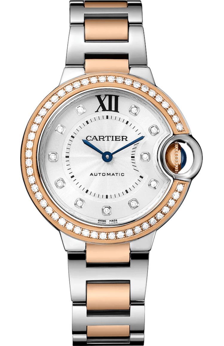 Cartier Ballon Bleu de Cartier 33mm Steel Rose Gold Diamond Ladies Watch photo 1