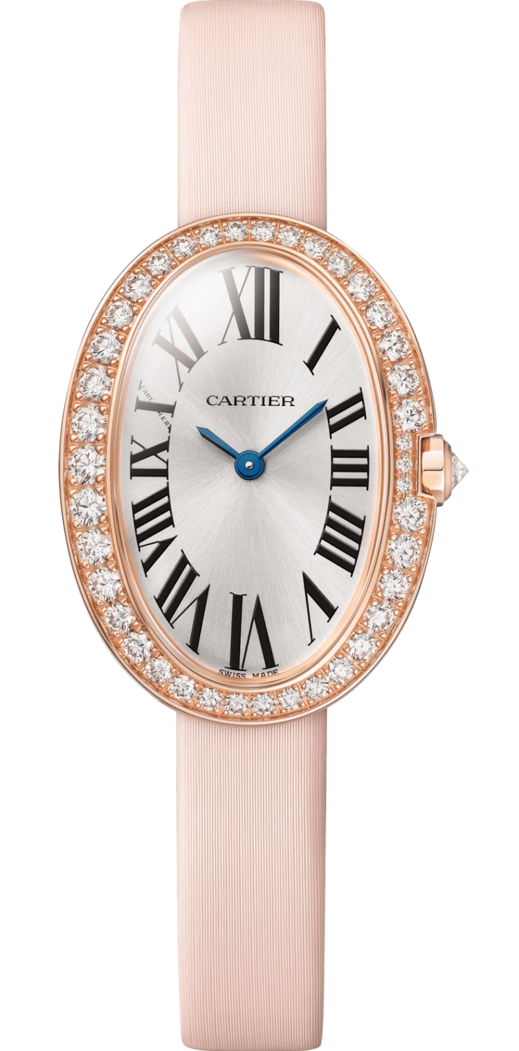 Cartier Baignoire Rose Gold Diamond Light Pink Calfskin Ladies Watch photo 1