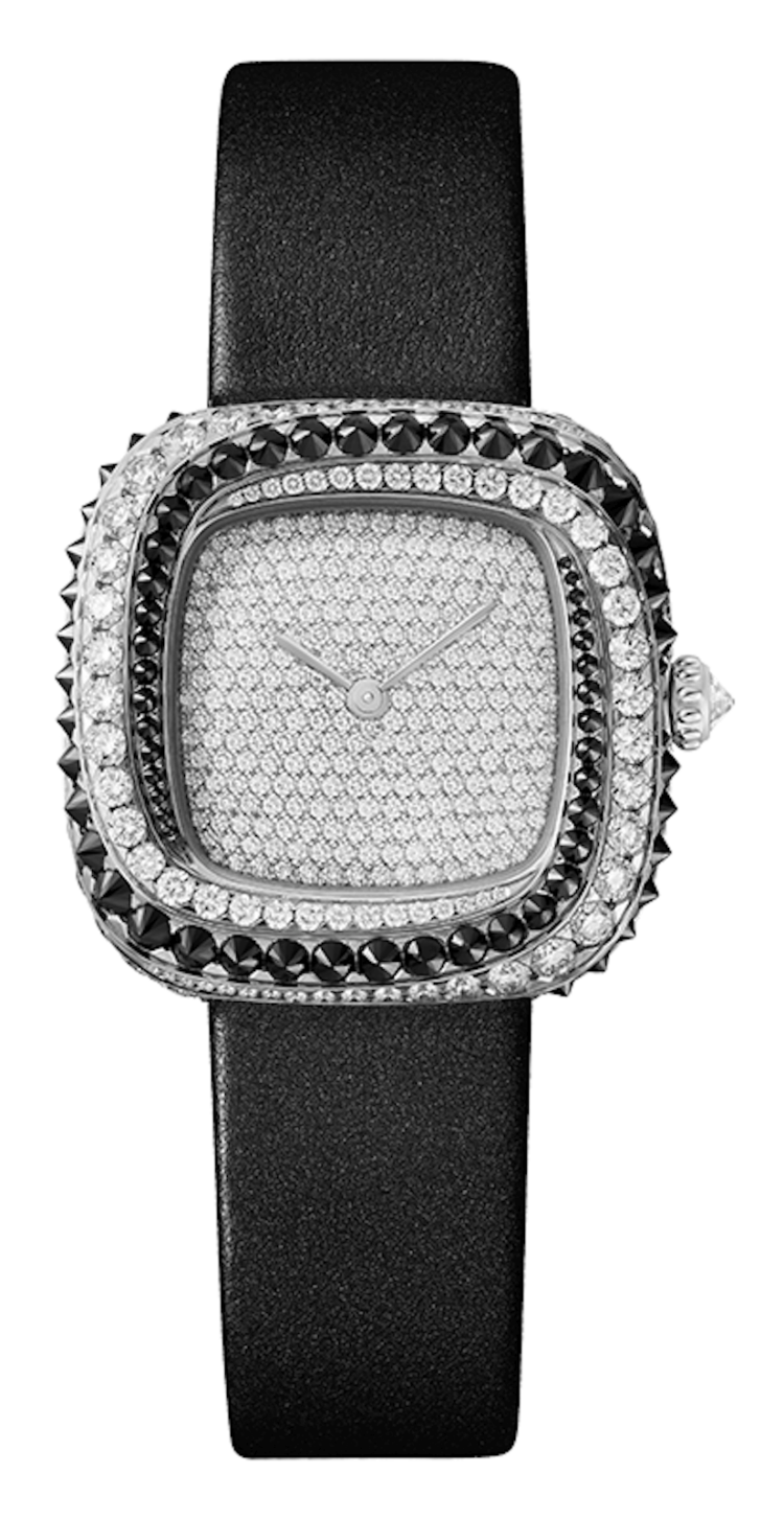Cartier Coussin de Cartier 30mm White Gold Diamond Black Calfskin Ladies Watch photo 1