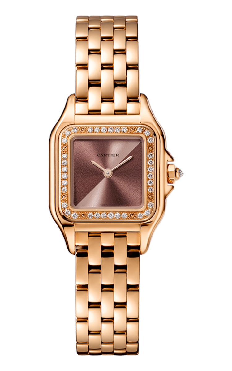 Cartier Panthere Small Golden Plum Brown Rose Gold Diamond Ladies Watch photo 1