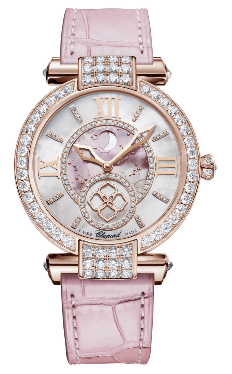 Chopard Imperiale Moonphase Rose Gold Diamond Pink Alligator Ladies Watch photo 1