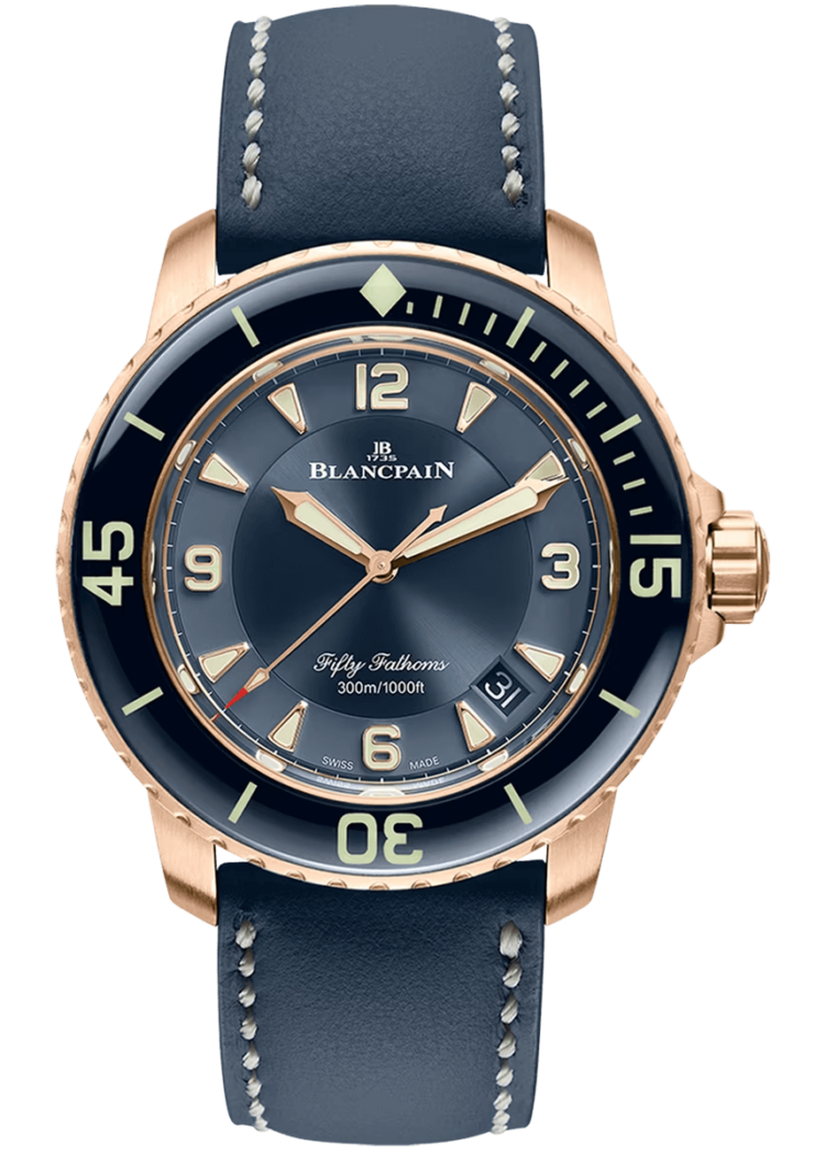 Blancpain Fifty Fathoms Automatique Red Gold Barennia Leather Men's Watch photo 1