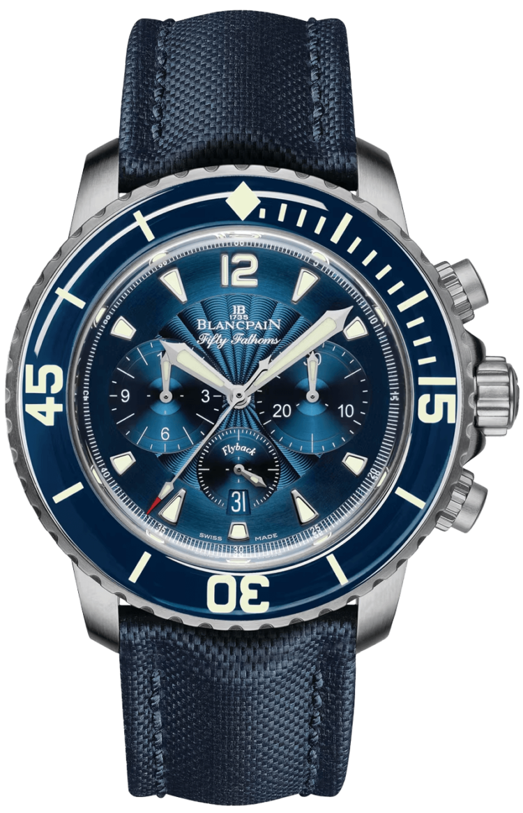 Blancpain Fifty Fathoms Chronographe Flyback Steel Blue Sail-Canvas Men's Watch photo 1