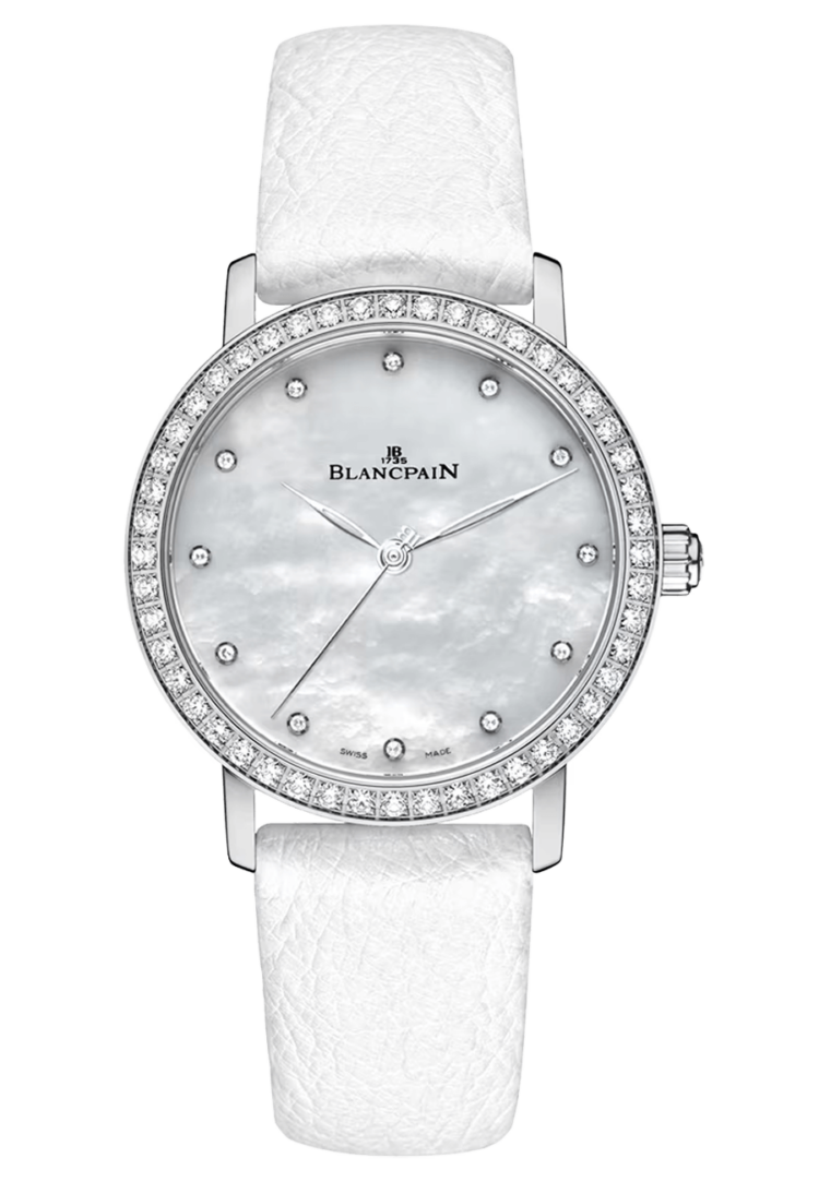 Blancpain Villeret Ultraplate Steel Diamond Mother of Pearl Leather Ladies Watch photo 1