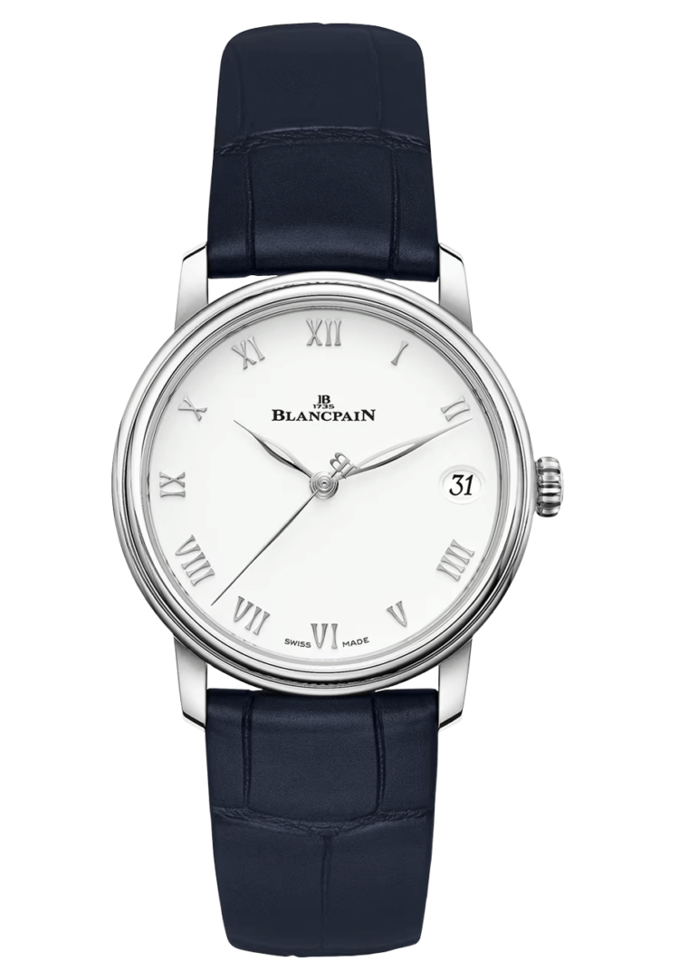 Blancpain Villeret Women Date Ultra-Slim Blue Alligator Ladies Watch photo 1