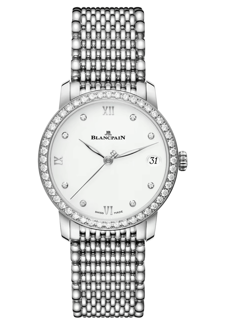 Blancpain Villeret Women Date Steel Mille Mailles Diamond Ultra-Slim Ladies Watch photo 1