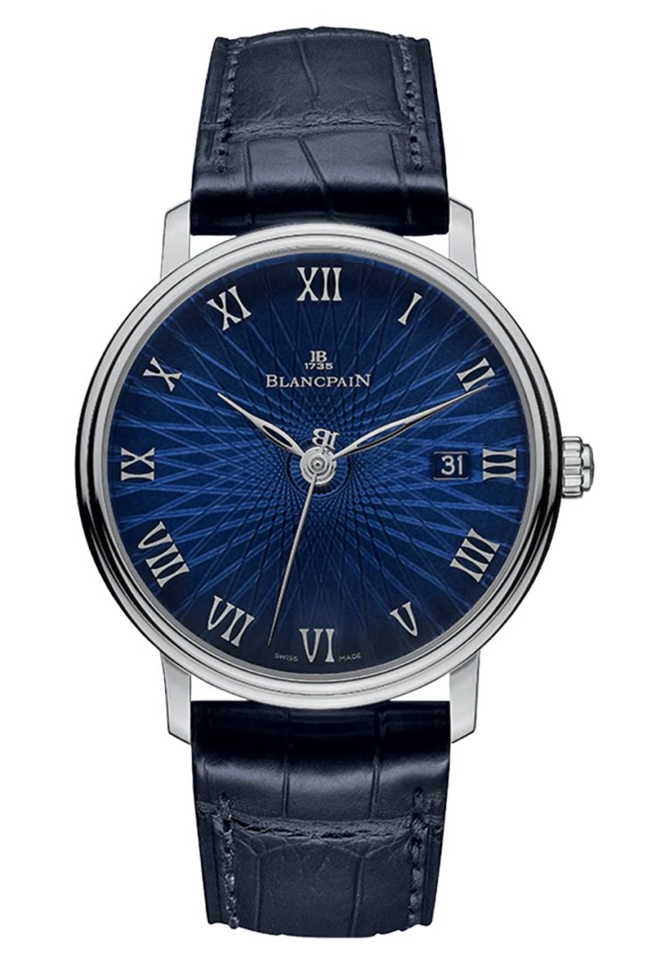 Blancpain Villeret Ultraplate Date White Gold Blue Alligator Men's Watch photo 1