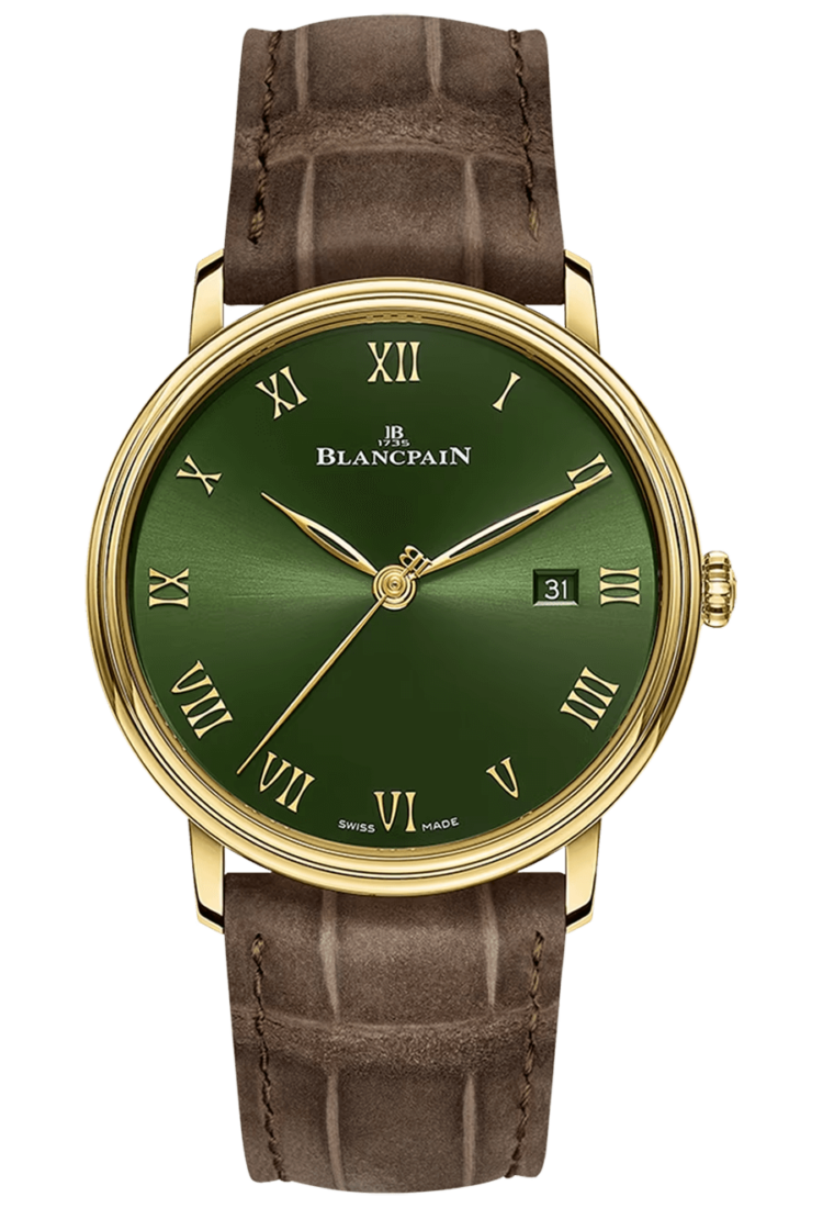 Blancpain Villeret Extraplate 40mm Green Dial Yellow Gold Alligator Men's Watch photo 1