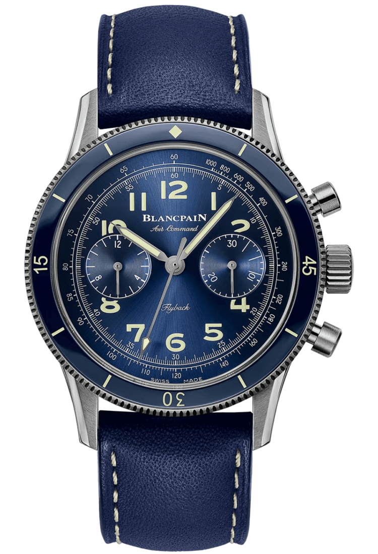 Blancpain Air Command Titanium Blue Calfskin Men's Watch photo 1