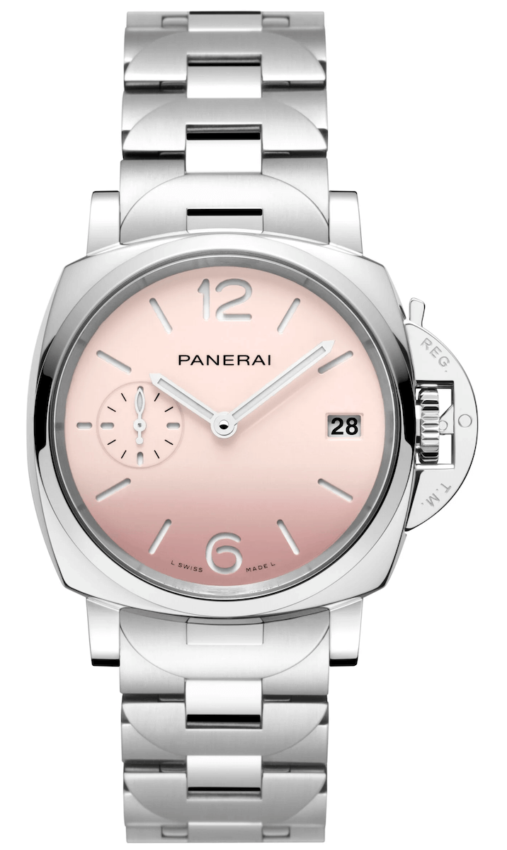 Panerai Luminor Due 38mm Light Pink Polished Steel Men s Watch