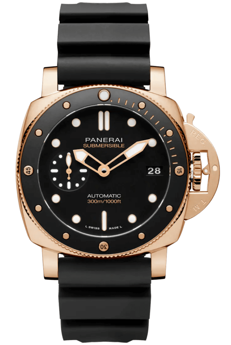 Panerai Submersible 42mm Polished Goldtech Black Rubber Men's Watch photo 1