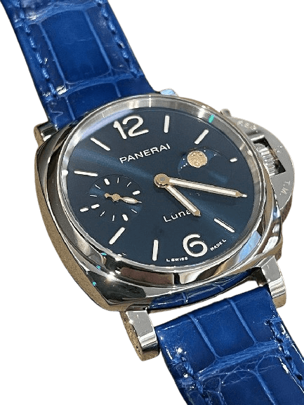 Panerai Luminor Due Luna 38mm Blue Alligator Men’s Watch PAM01179