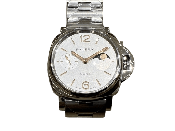 Panerai Luminor Due Luna 38mm White Sun-Brushed Steel Men’s Watch PAM01301