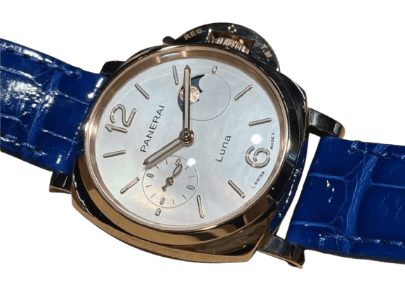 Panerai Luminor Due Luna Goldtech 38mm Blue Alligator Men’s Watch PAM01181