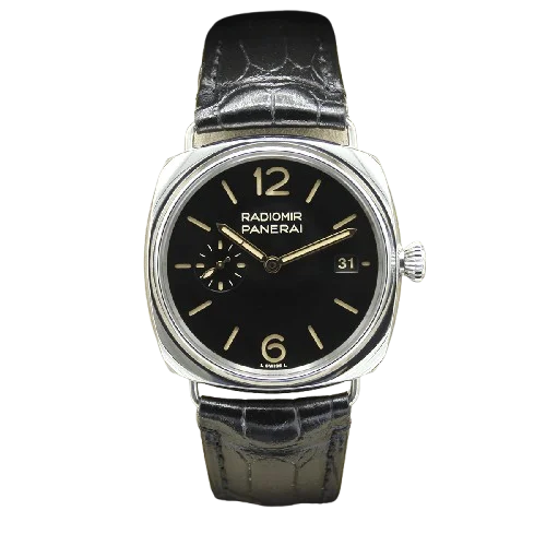 Panerai Radiomir Quaranta 40mm Polished Steel Black Alligator Men’s Watch PAM01294