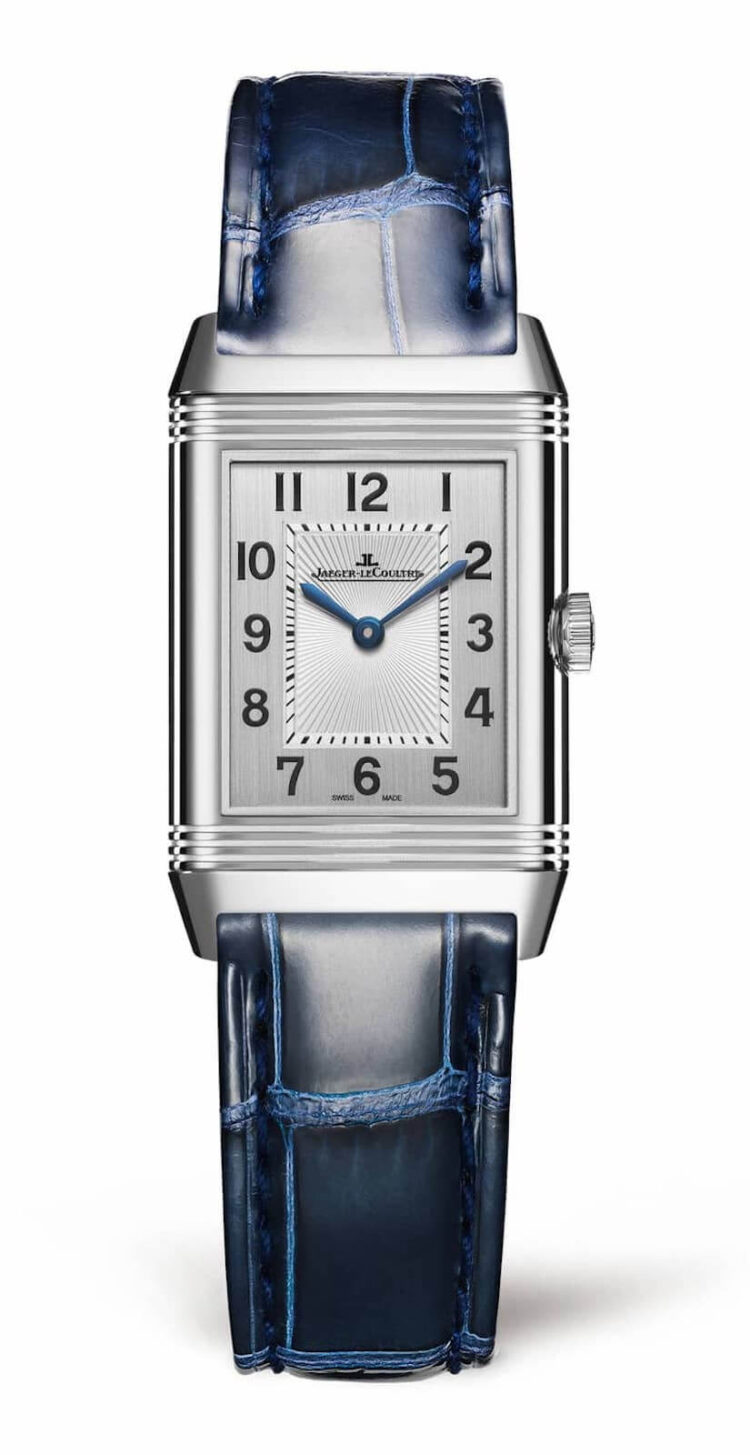 Jaeger-LeCoultre Reverso Classic Small Duetto Steel Blue Alligator Ladies Watch photo 1