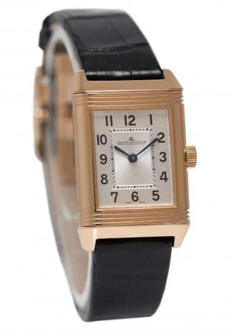 Jaeger-LeCoultre Reverso Classic Small Duetto Pink Gold Black Alligator Ladies Watch photo 1