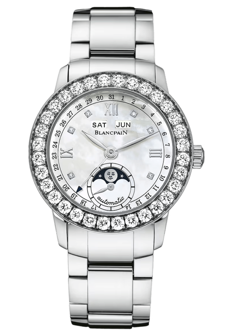 Blancpain Ladybird Quantieme Complet Mother of Pearl White Gold Diamond Ladies Watch photo 1