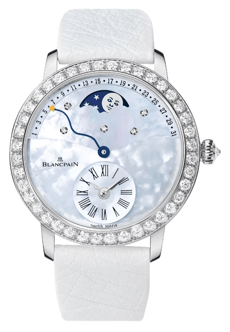 Blancpain Ladybird Quantieme Retrograde Diamond White Gold Ostrich Ladies Watch photo 1