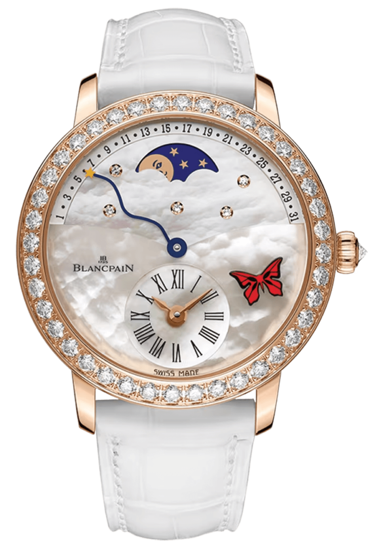 Blancpain Ladybird Quantieme Retrograde White Ostrich Diamond Ladies Watch photo 1