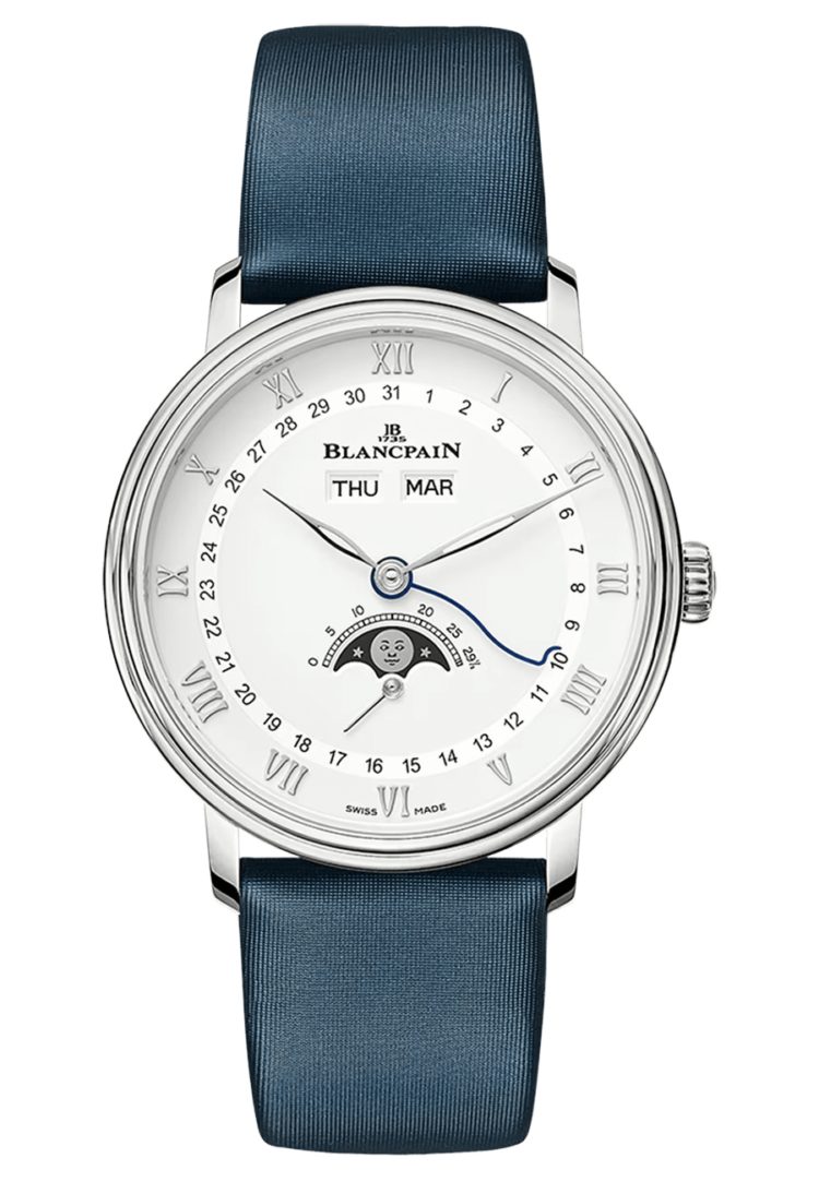 Blancpain Villeret Quantieme Complet Steel Blue Satin Ladies Watch photo 1