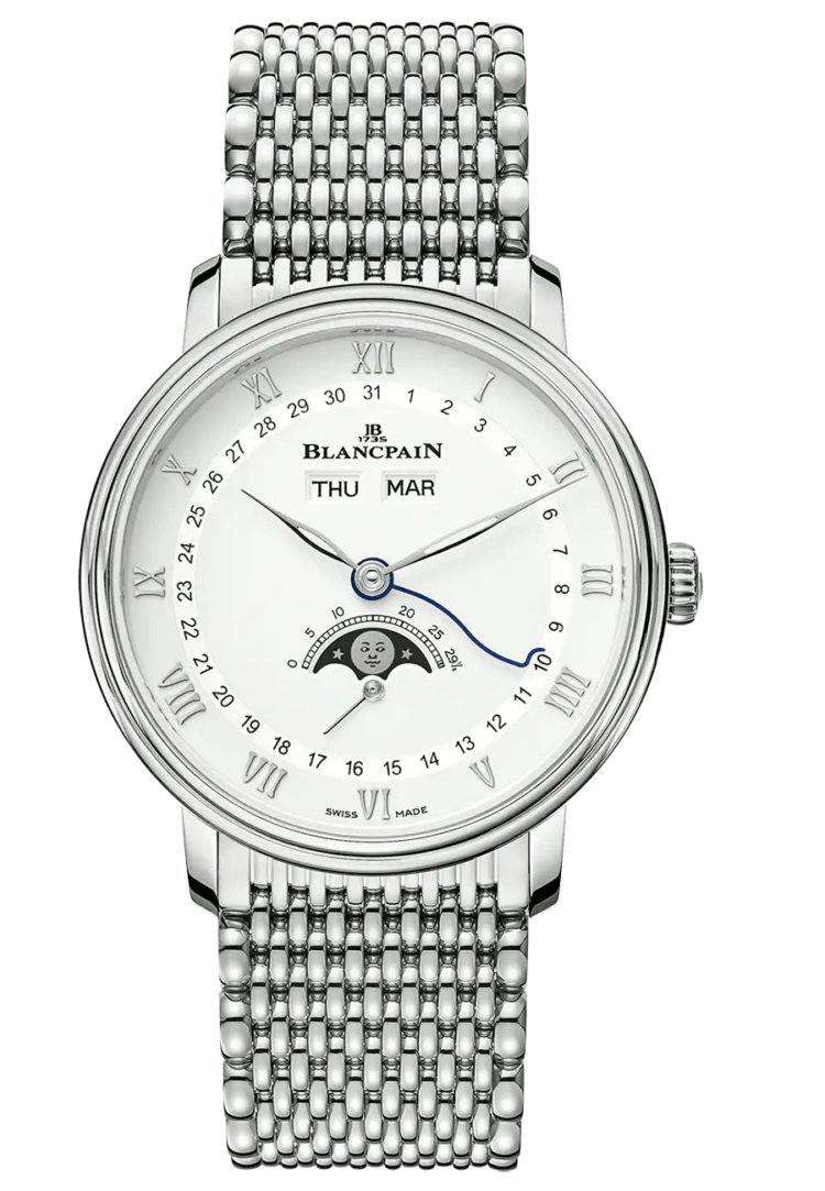 Blancpain Villeret Quantieme Complet White Mille Mailles Steel Men's Watch photo 1