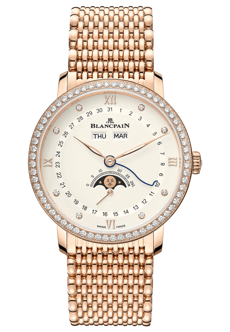 Blancpain Villeret Quantieme Complet Opalin Diamond Red Gold Men's Watch photo 1